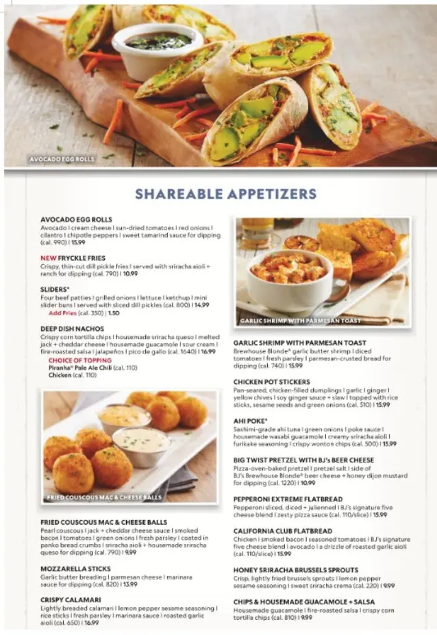 BJ's Restaurant and Brewhouse West Palm Beach Menu with Prices